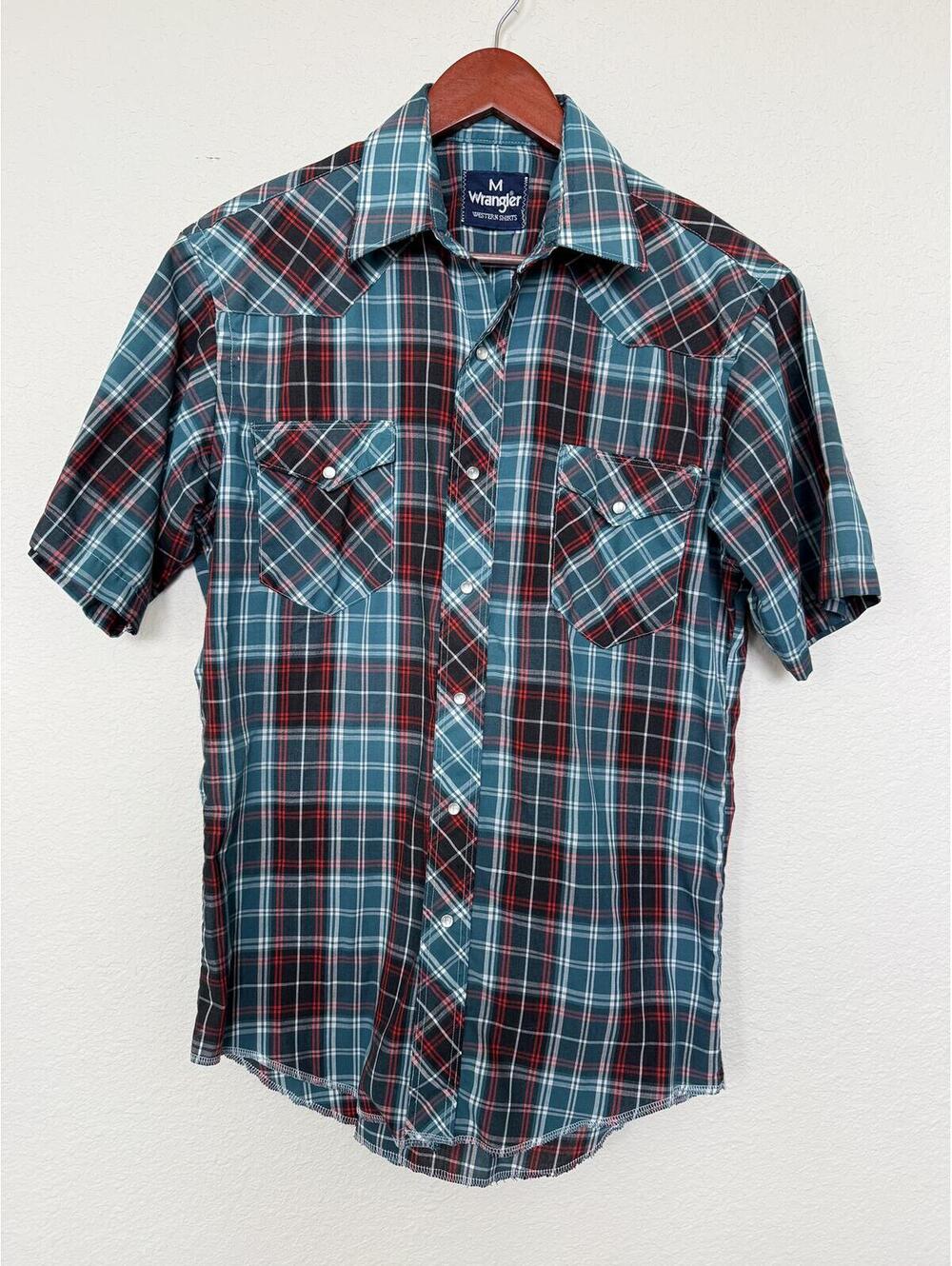 Wrangler Western Plaid Short Sleeve Shirt Medium